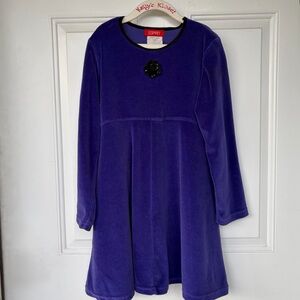 •ESPRIT• Girl’s Vintage Purple Velour Dress - Size Medium